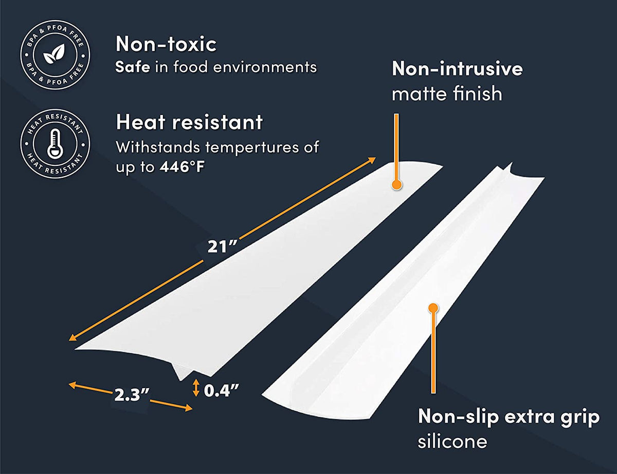 White 21 Inches Silicone Stove Gap Covers (2 Pack) T38590
