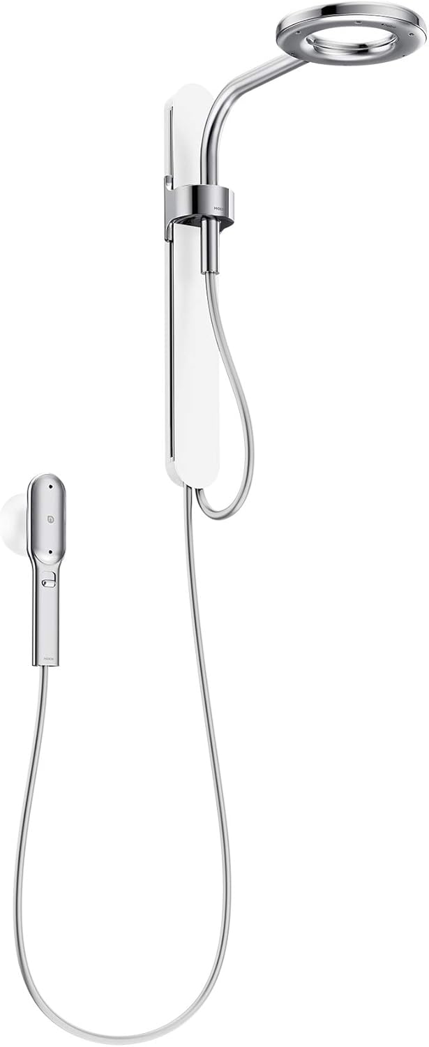 Chrome/White Spa Shower including Rainshower, Handshower and Magnetic Dock M523