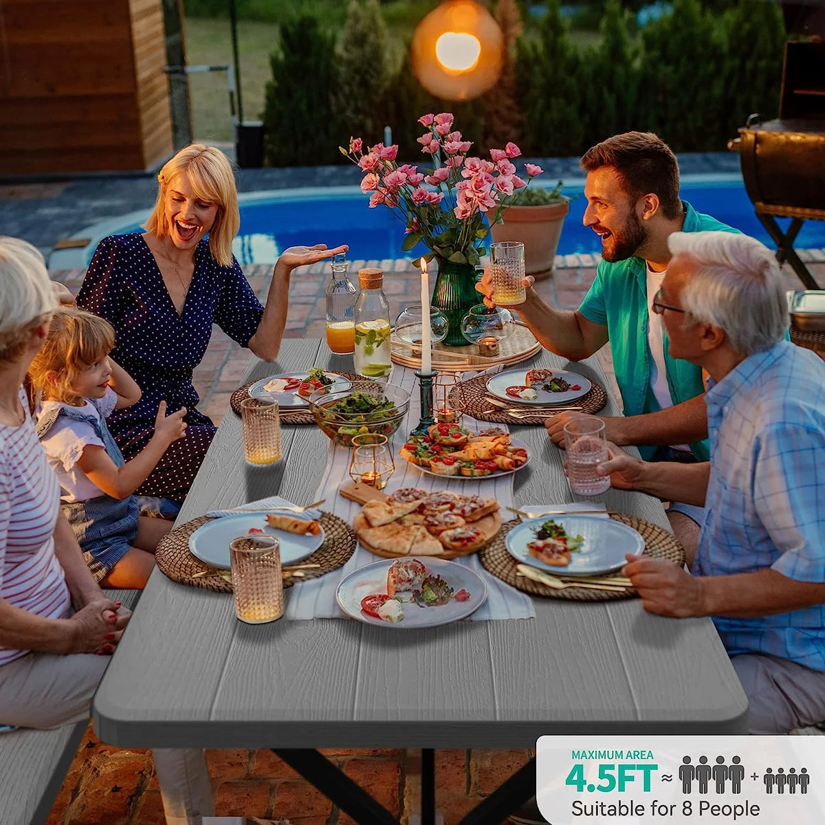 6 ft Picnic Table Bench Set with Umbrella Hole S690