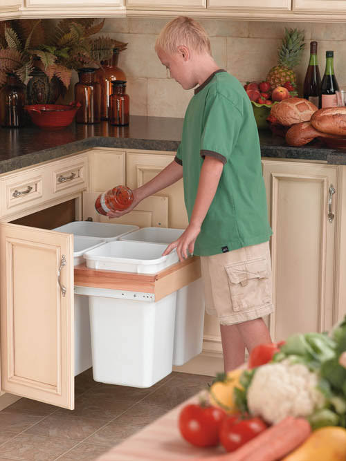 Four 27 Quart Top Mount Waste Containers W886