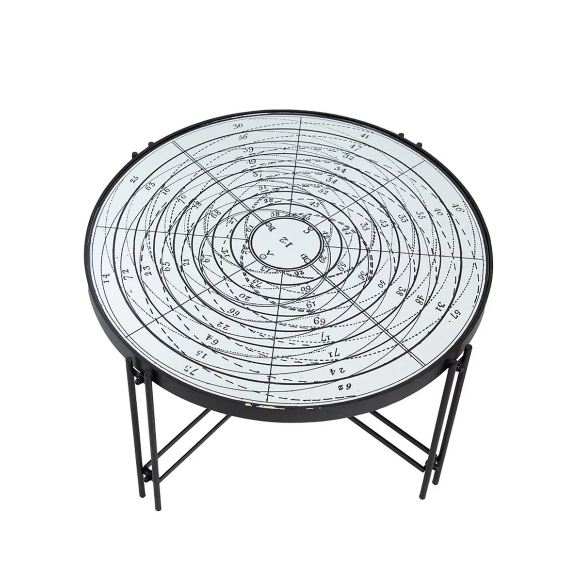 32 Inch Nautical Mirror Top Coffee Table T806