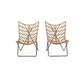 Light Brown and Black Wicker Accent Chairs Set of 2 K2904