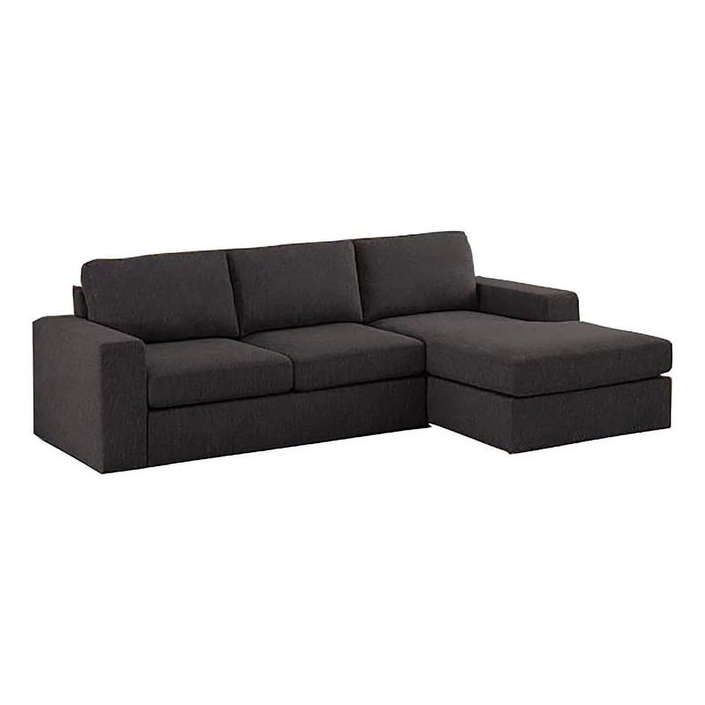 Dark Gray Fabric Sectional Sofa with Reversible Chaise R80565