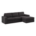 Dark Gray Fabric Sectional Sofa with Reversible Chaise R80565