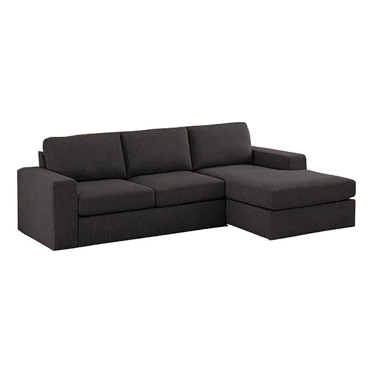 Dark Gray Fabric Sectional Sofa with Reversible Chaise R80565