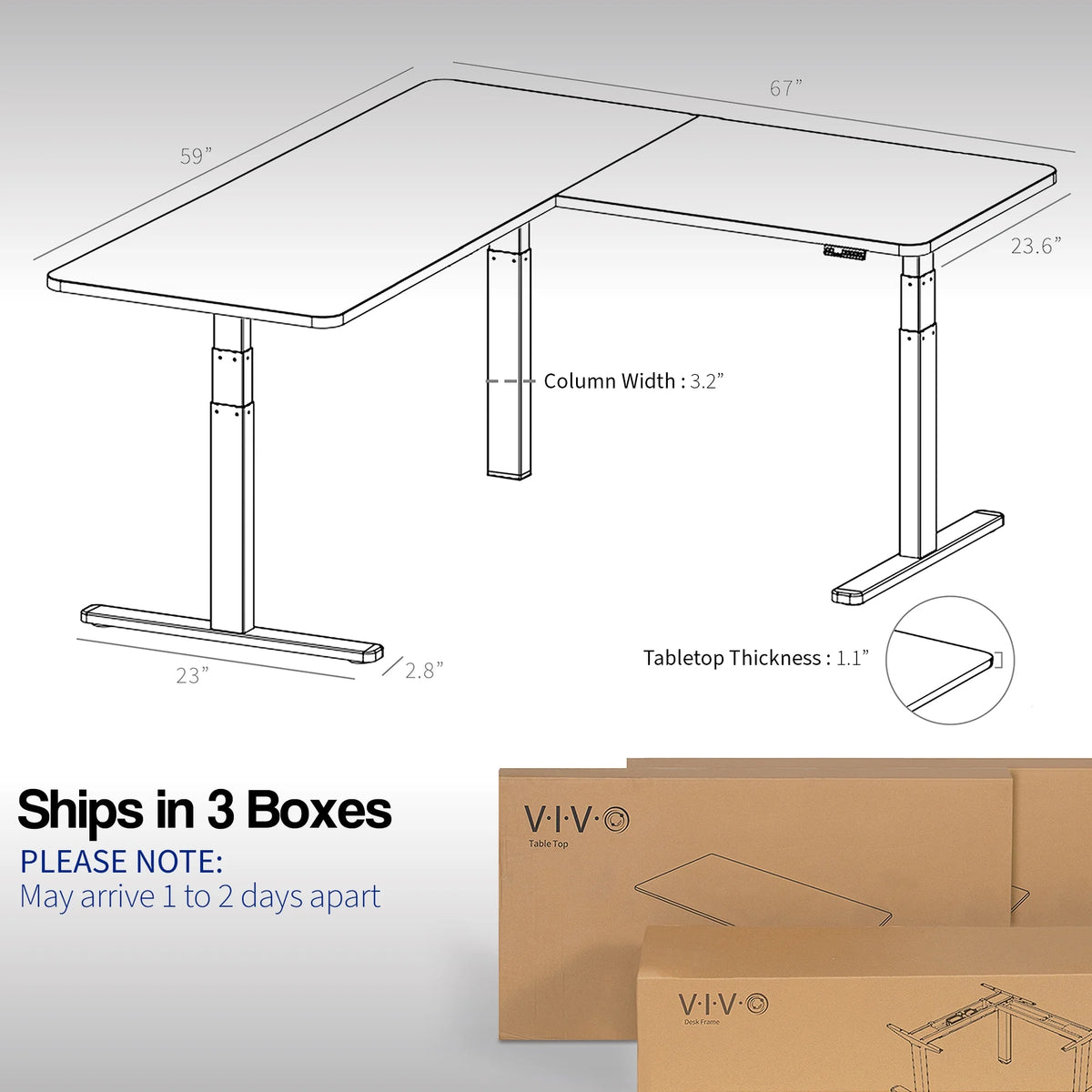 Electric Stand Up Corner Desk Workstation H324