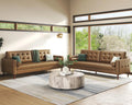 Brown Leather 2 Piece Set 3 Seater Sofa E437736
