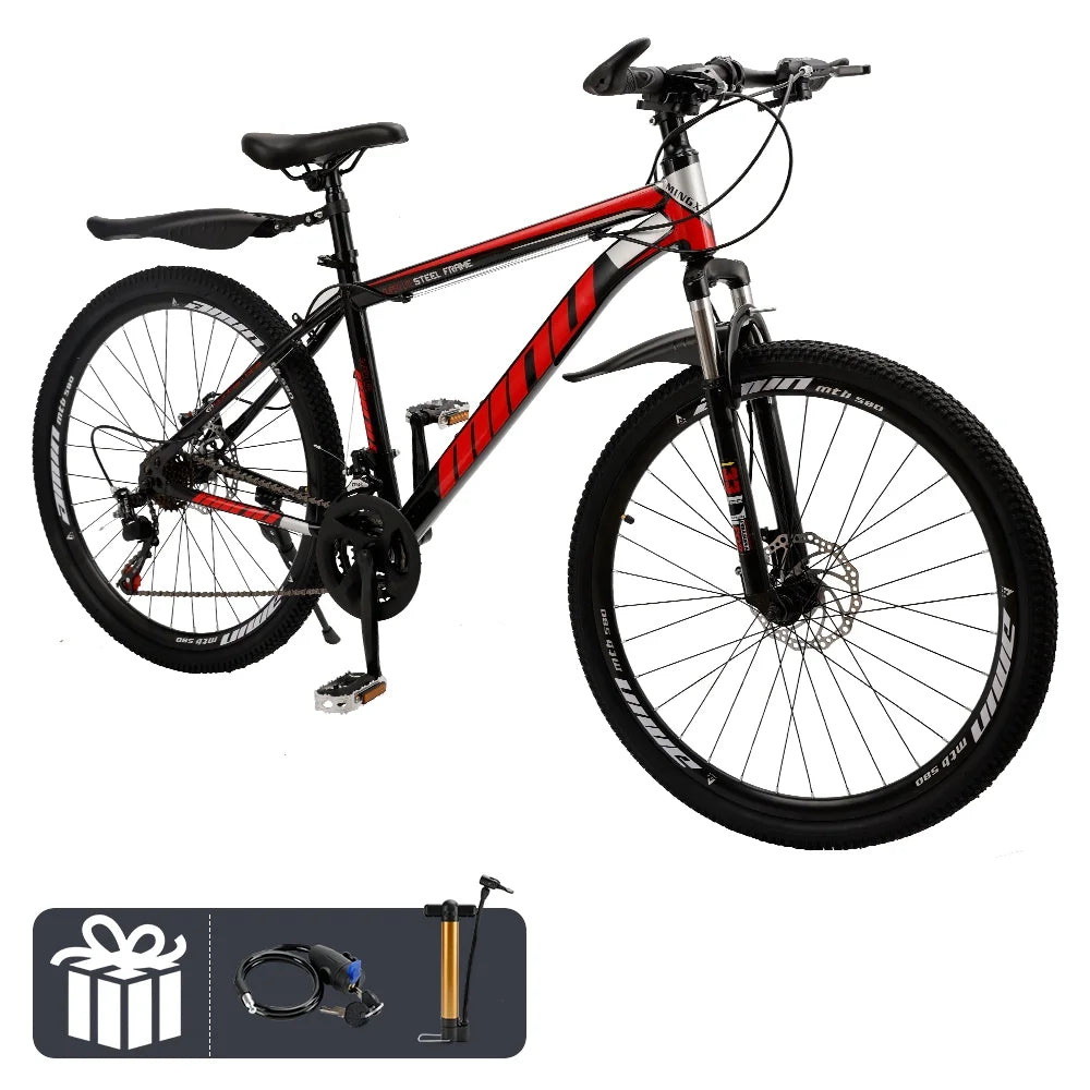 Full Suspension 21 Speed 26 inch Dual Disc Brake Mountain Bike W4996