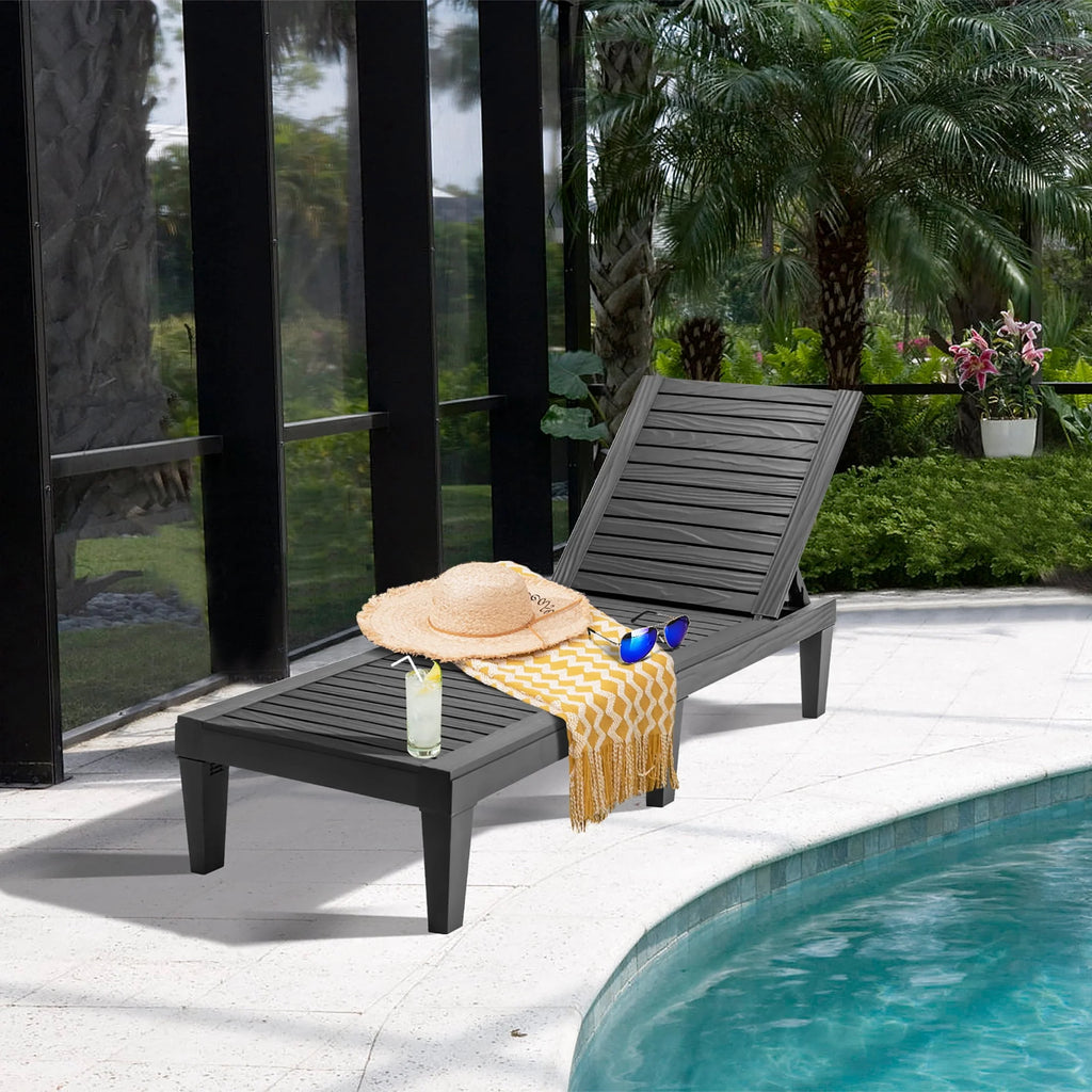 Adjustable Black Patio Lounge Chair I362328