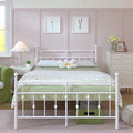 White Full Size Metal Platform Bed Frame with Headboard Footboard P613712
