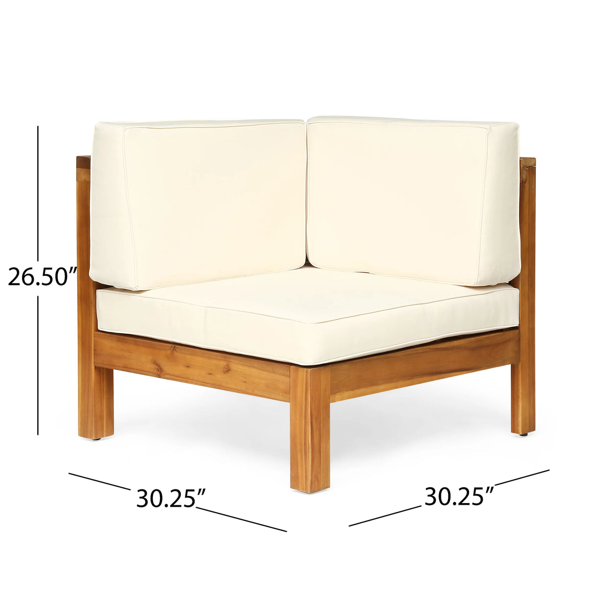9 Piece Acacia Wood U-Shaped Sectional Sofa Set with Coffee Table and Cushions Q53794