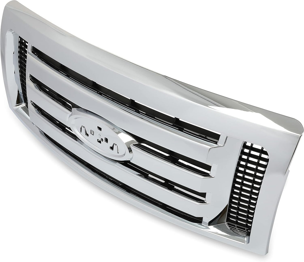 Chrome Silvery Shell and Black Front Bumper Grille Assembly Pack of 2 B52676