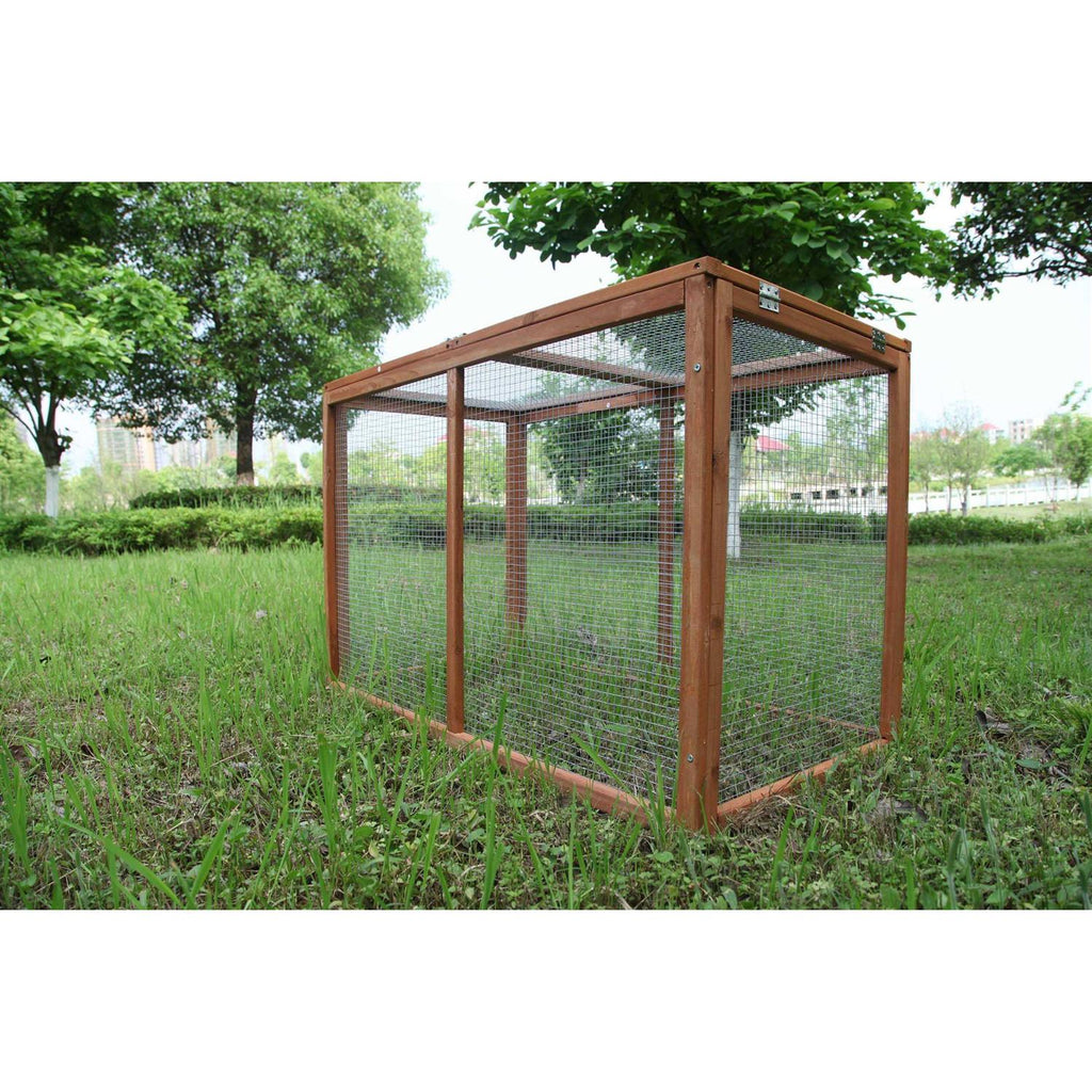 Wooden Chicken Coop Rabbit Hutch with Mesh Run H123626