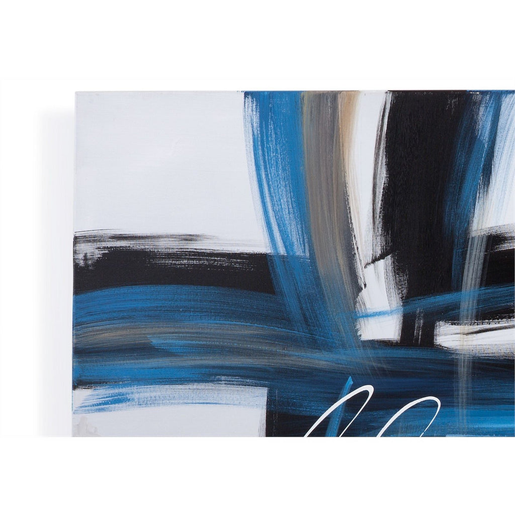 Blue Hand Painted Canvas Fabric Painting I872742