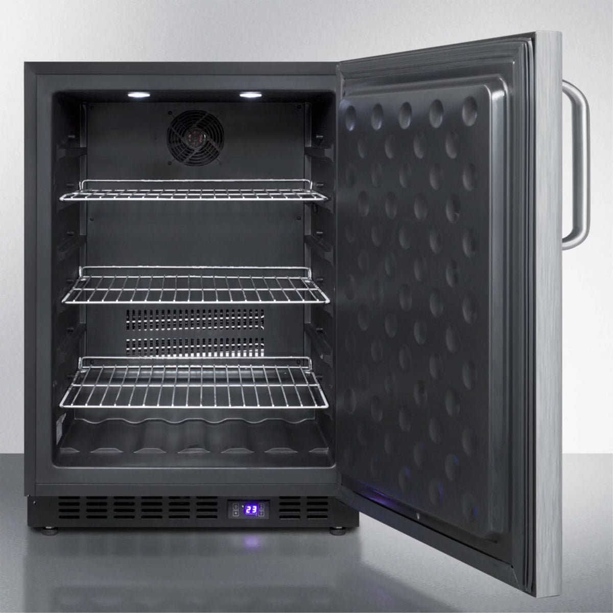 Black Stainless Steel Outdoor All-Freezer with Digital Thermostat and Lock L759