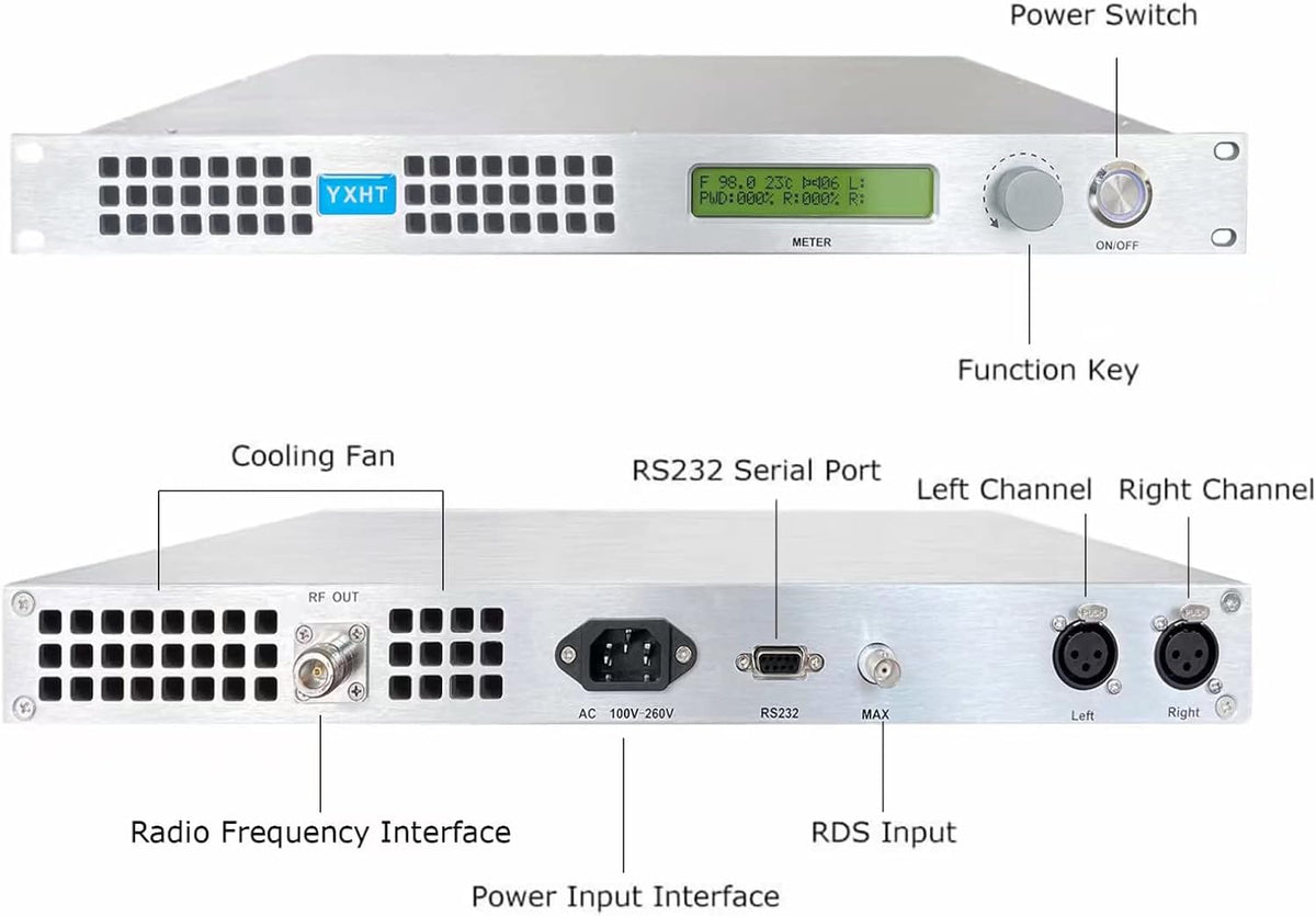 100W FM Broadcast Transmitter with Antenna Cable K1704