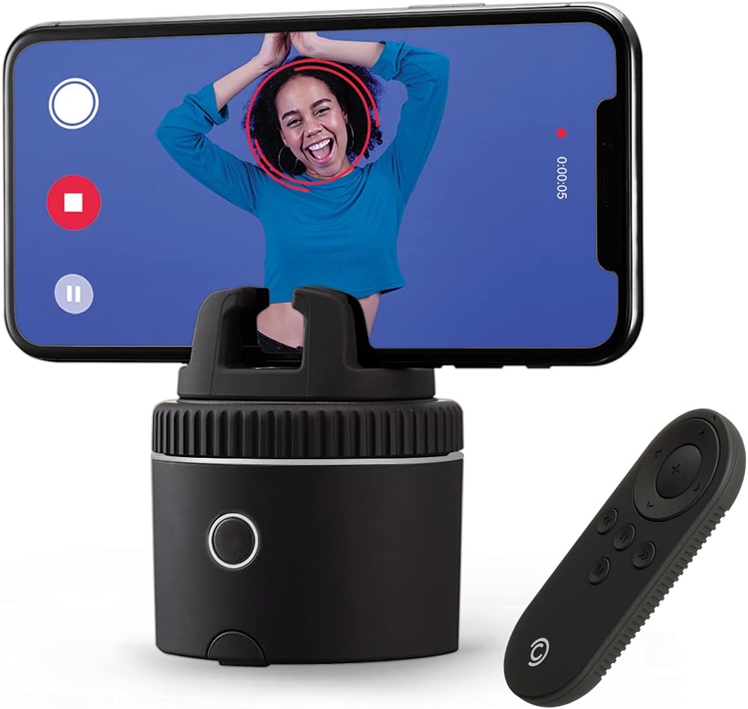 Fast Auto Tracking Phone Holder with Remote - 360 Rotation Camera Stand U623