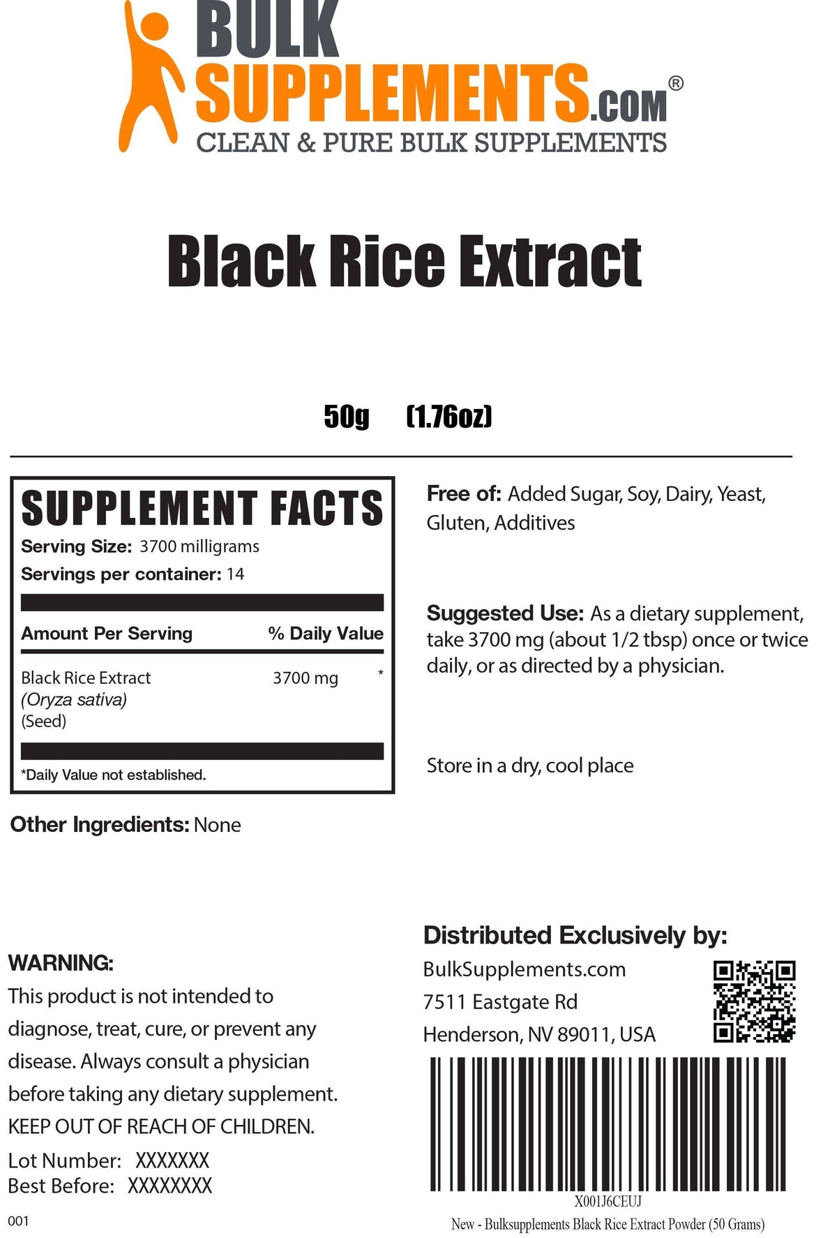 Black Rice Extract Powder 1kg U63971