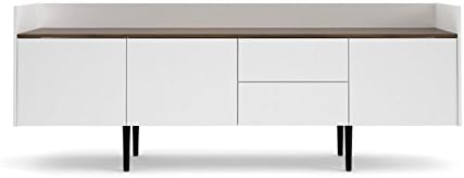 White and Walnut Sideboard Cabinet with 2 Drawer and 3 Door B17330
