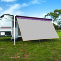 Grey RV Awning Privacy Screen Shade Panel Kit 10 x 12ft B7383