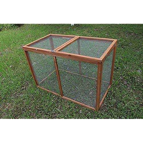 Wooden Chicken Coop Rabbit Hutch with Mesh Run H123626