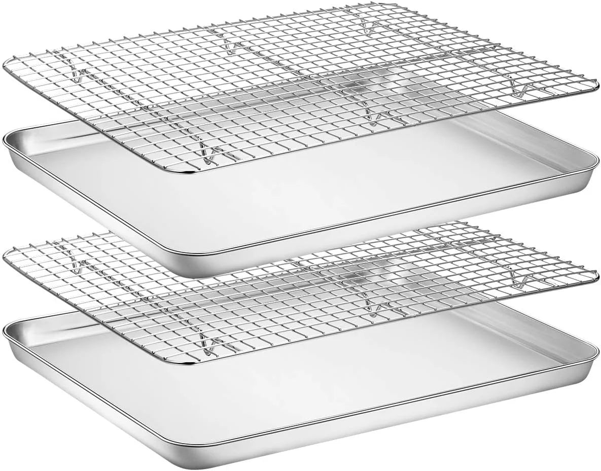 Stainless Steel Baking Sheet with Rack Set 16 x 12 Inch E996914