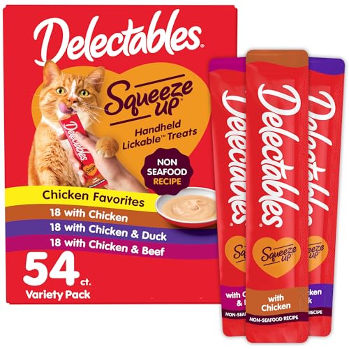 Non-Seafood Creamy Squeezable Grain Free Wet Cat Treats 0.5 oz 54 Tubes R69994