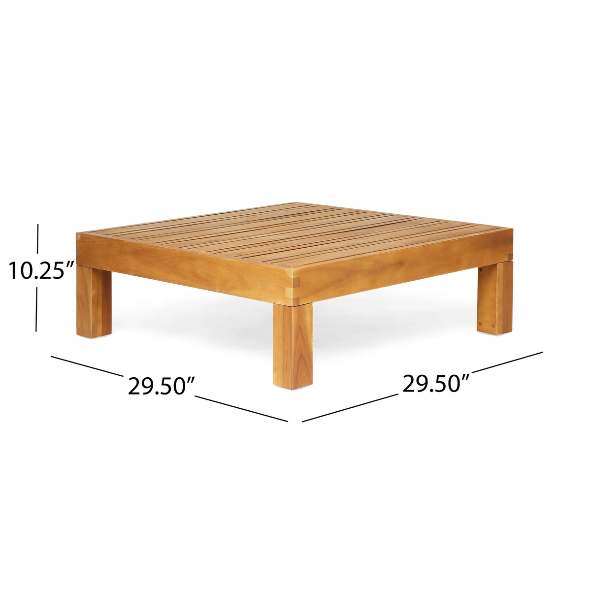 9 Piece Acacia Wood U-Shaped Sectional Sofa Set with Coffee Table and Cushions Q53794