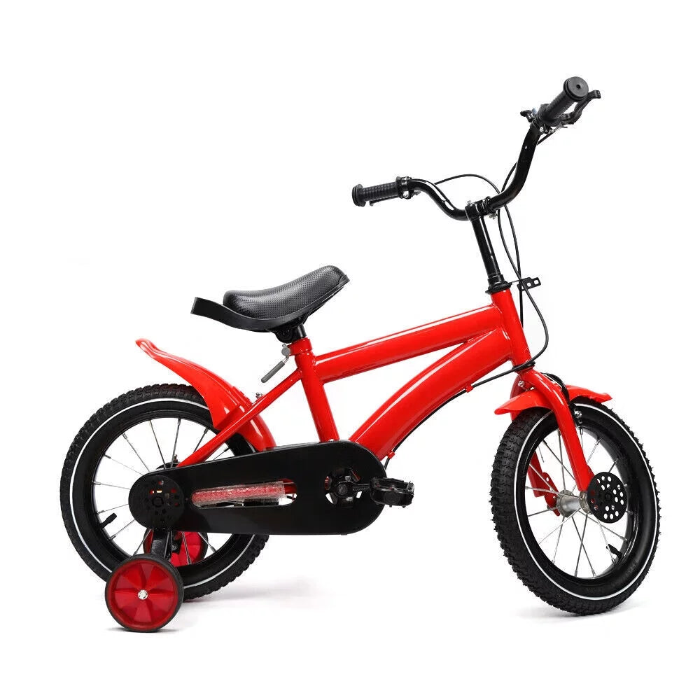 Yellow 14 Inch Kids Bike with Training Wheels D3277