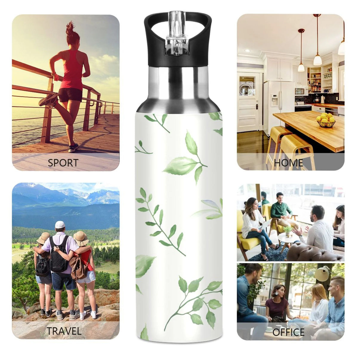 20 OZ Vacuum Insulated Stainless Steel Water Bottle with Straw Lid O560