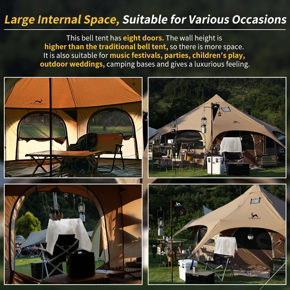 Canvas Tent with Stove Jack 16.4ft Dia R8737