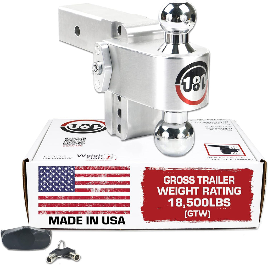 Aluminum Adjustable 10" Drop Hitch with Chromed Steel Ball for 2.5" Receiver F49586