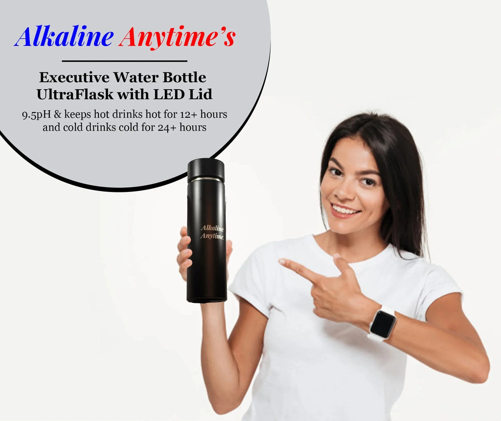 2 Lids Water Bottle with 3 Alkaline Water Pouches V277097