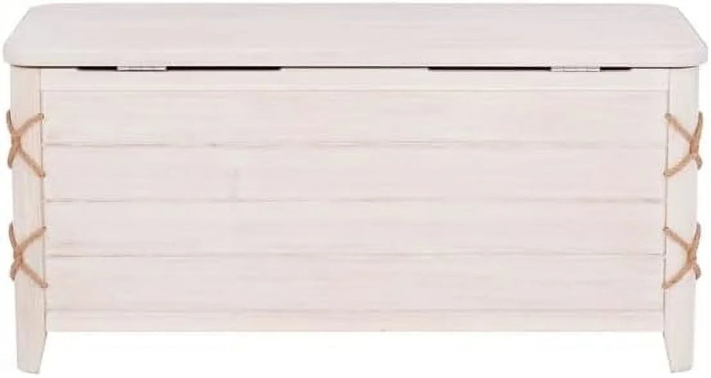 White Wood Storage Chest C35936