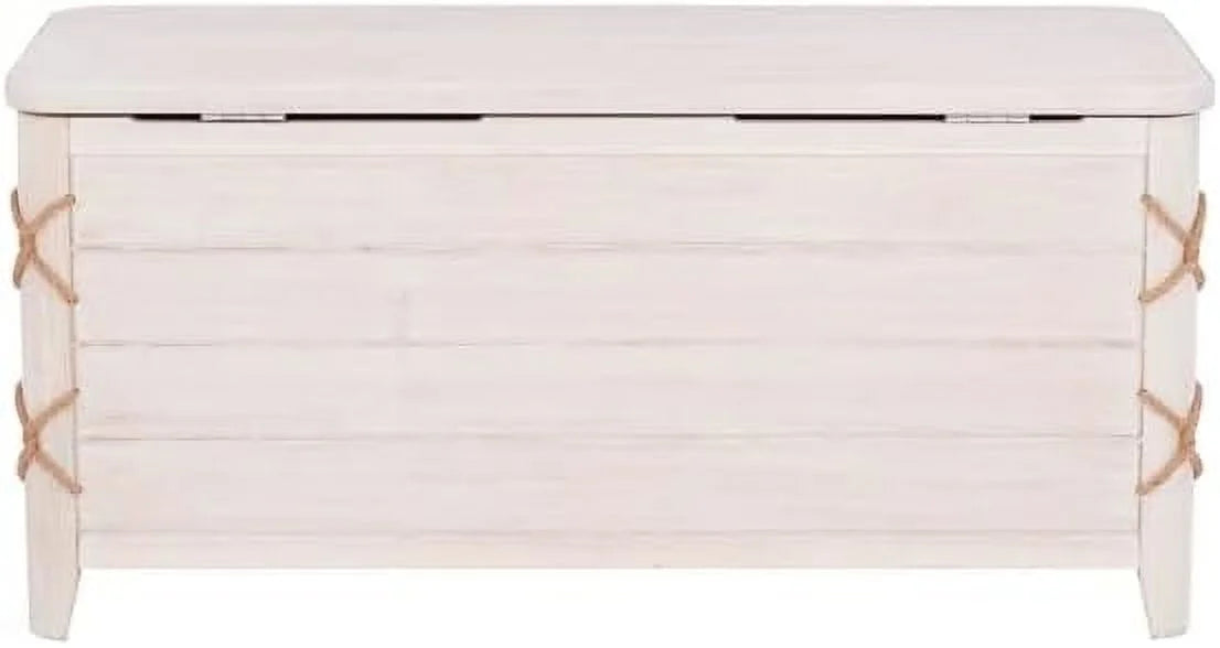 White Wood Storage Chest C35936