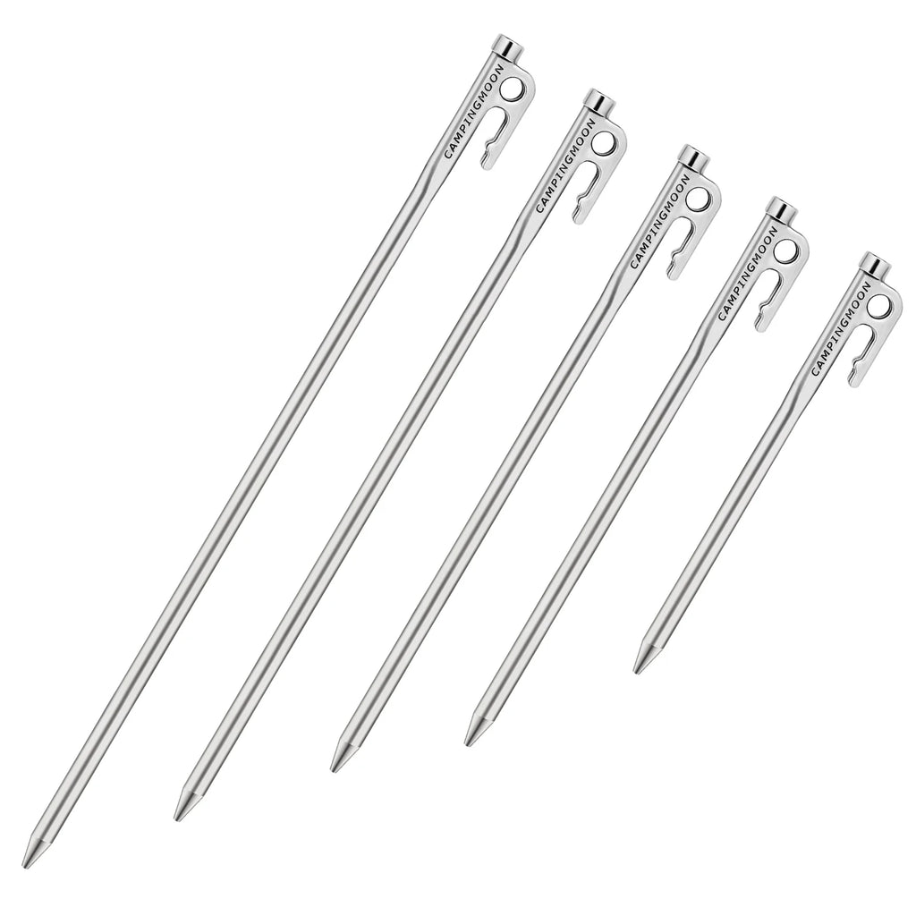 Heavy Duty Steel Tent Stakes Pegs with Hook and Hole Design H675