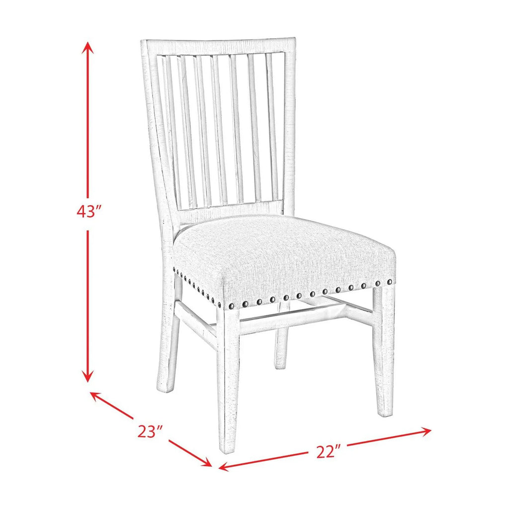 White Slat Back Side Chair 2 Pcs C478