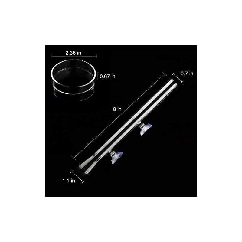 Aquarium Shrimp Feeding Tube and Dish Clear Crystal Glass Feeder Tray G4744