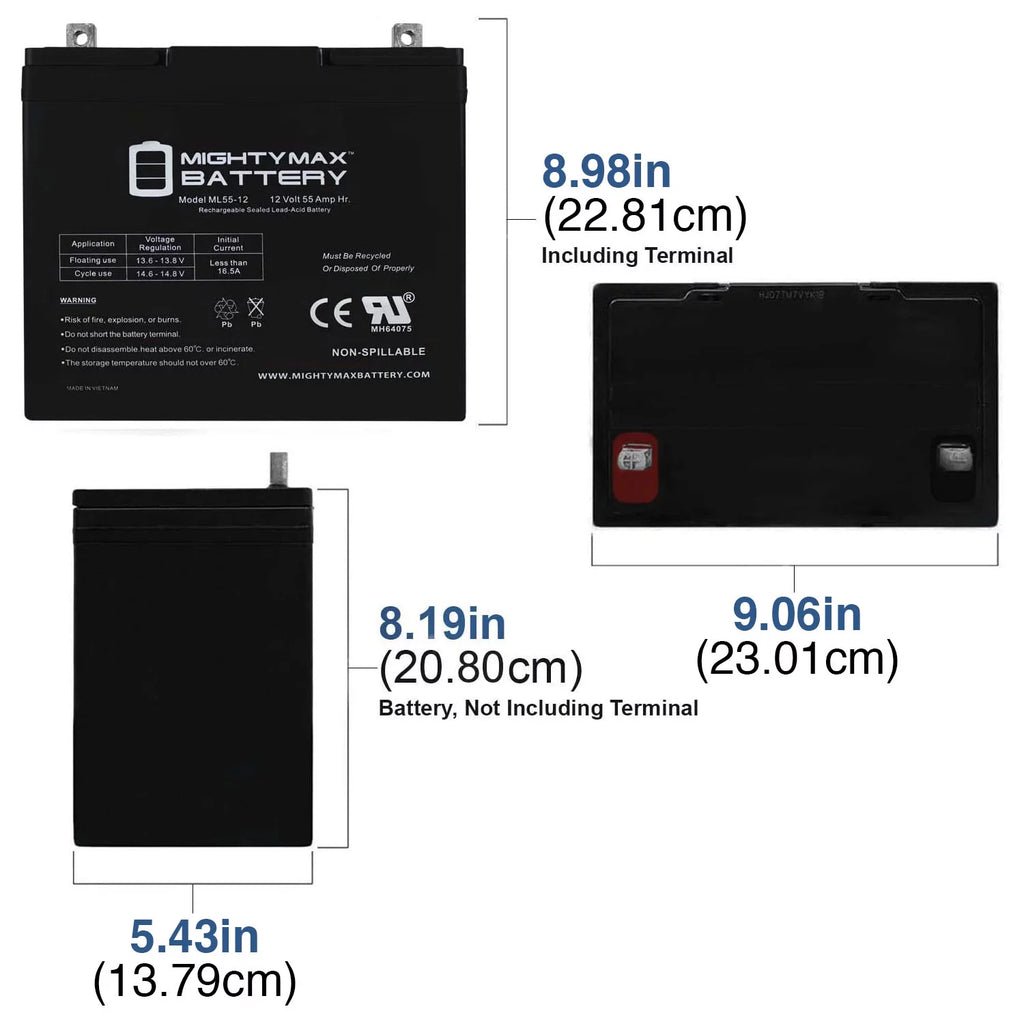 12V 55Ah Deep Cycle Battery G14146
