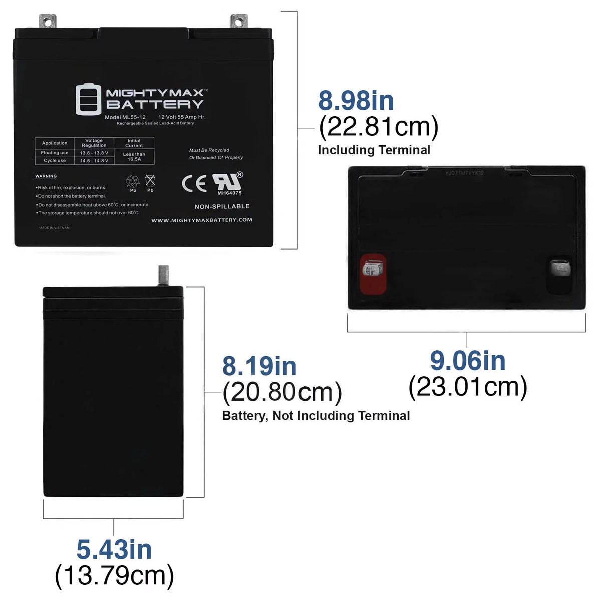 12V 55Ah Deep Cycle Battery G14146