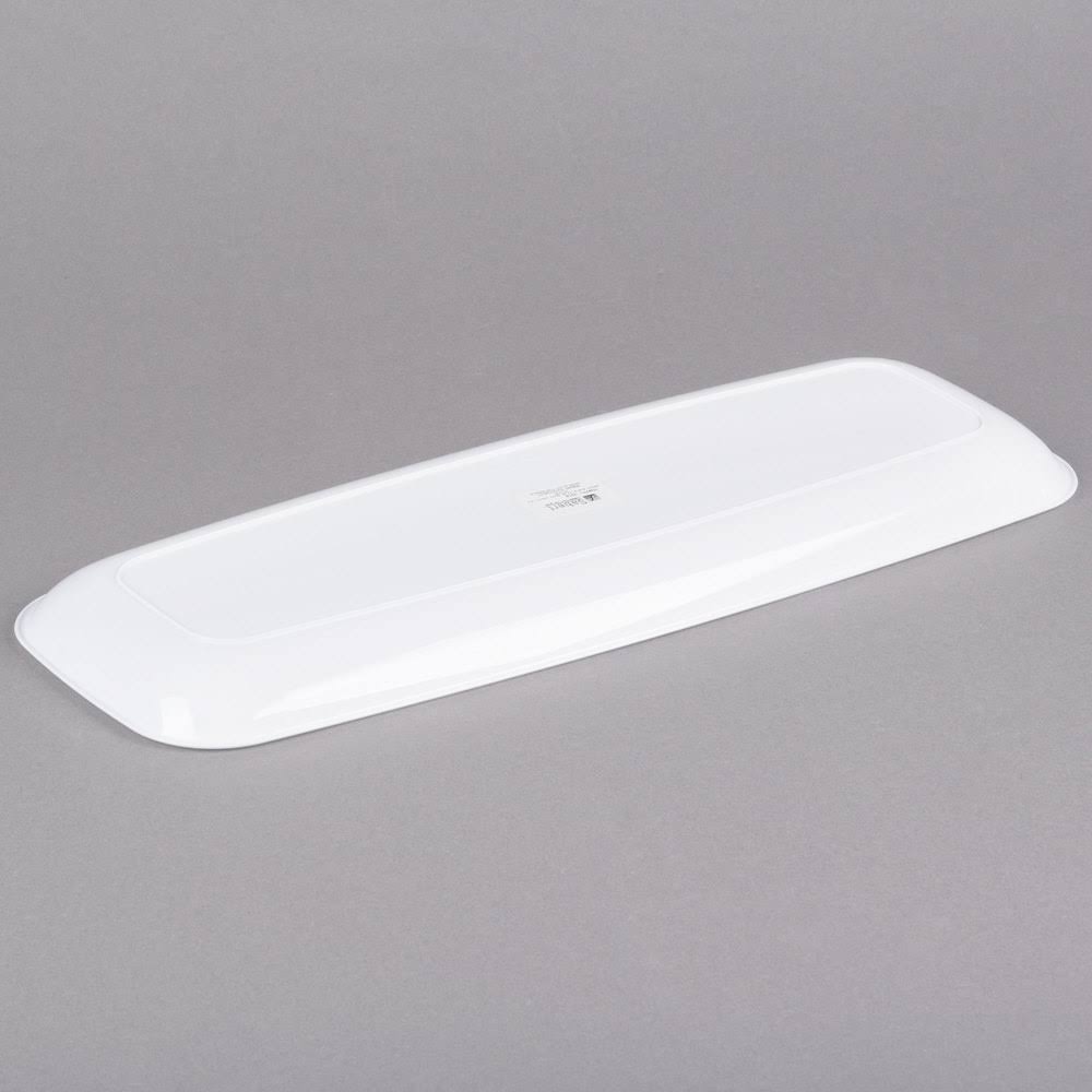 White Rectangular Polystyrene Platter / Catering Tray - 25/Case E9294