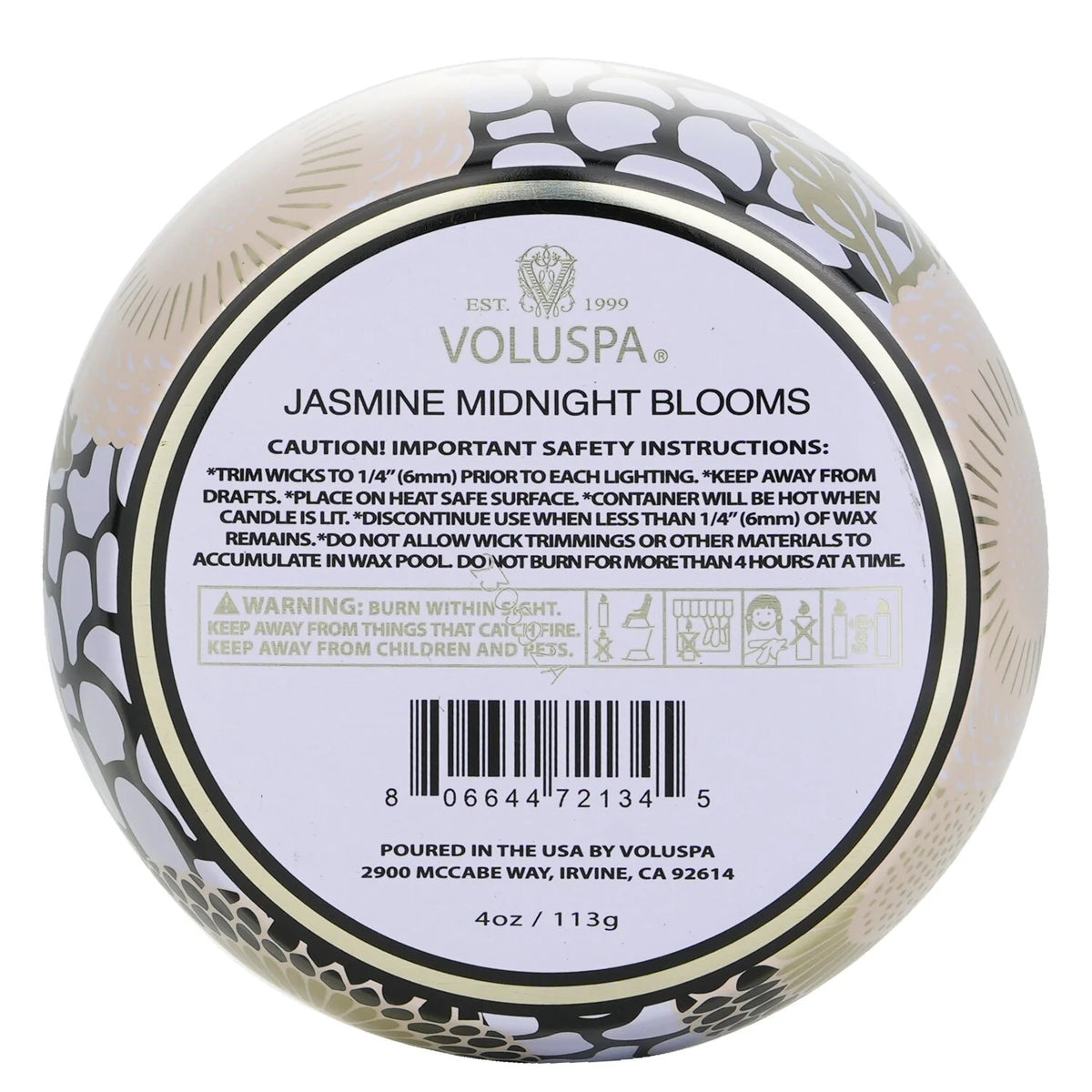 Jasmine Midnight Blooms Mini Tin Candle 4oz Q519141
