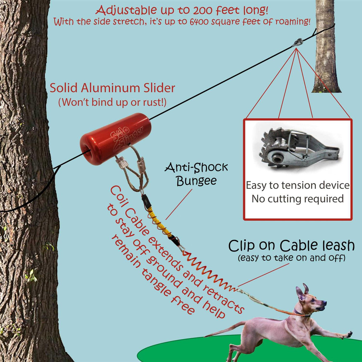 Anti-Shock Aerial Dog Runner T5596