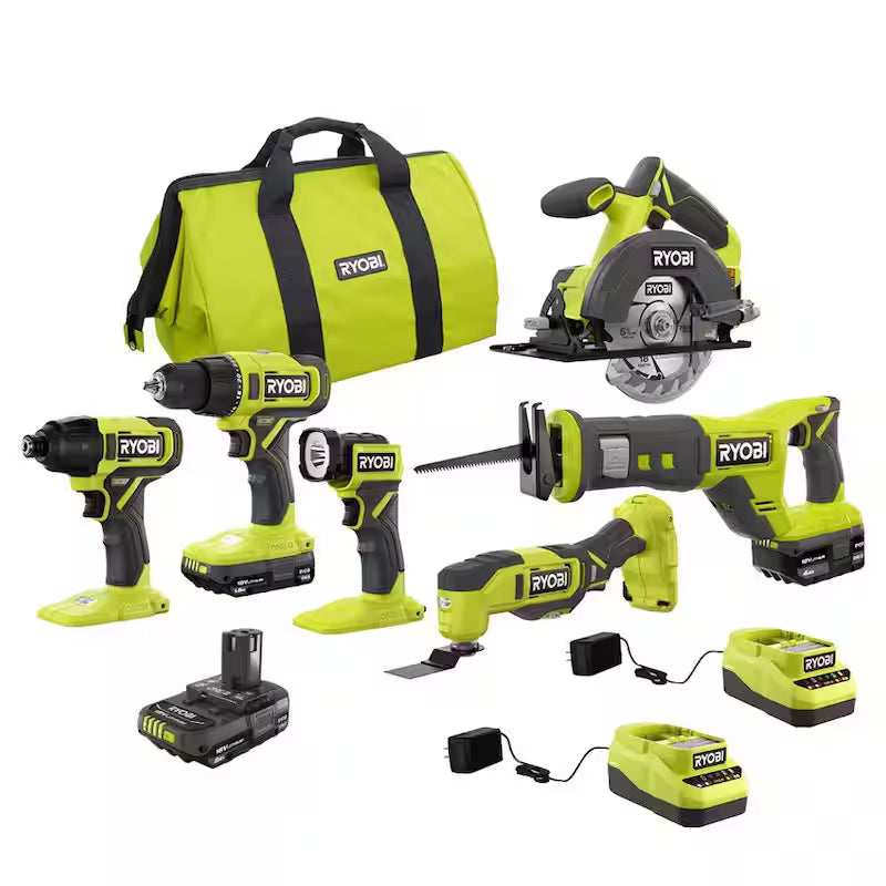 18V Cordless 6-Tool Combo Kit with Battery and Charger V6190