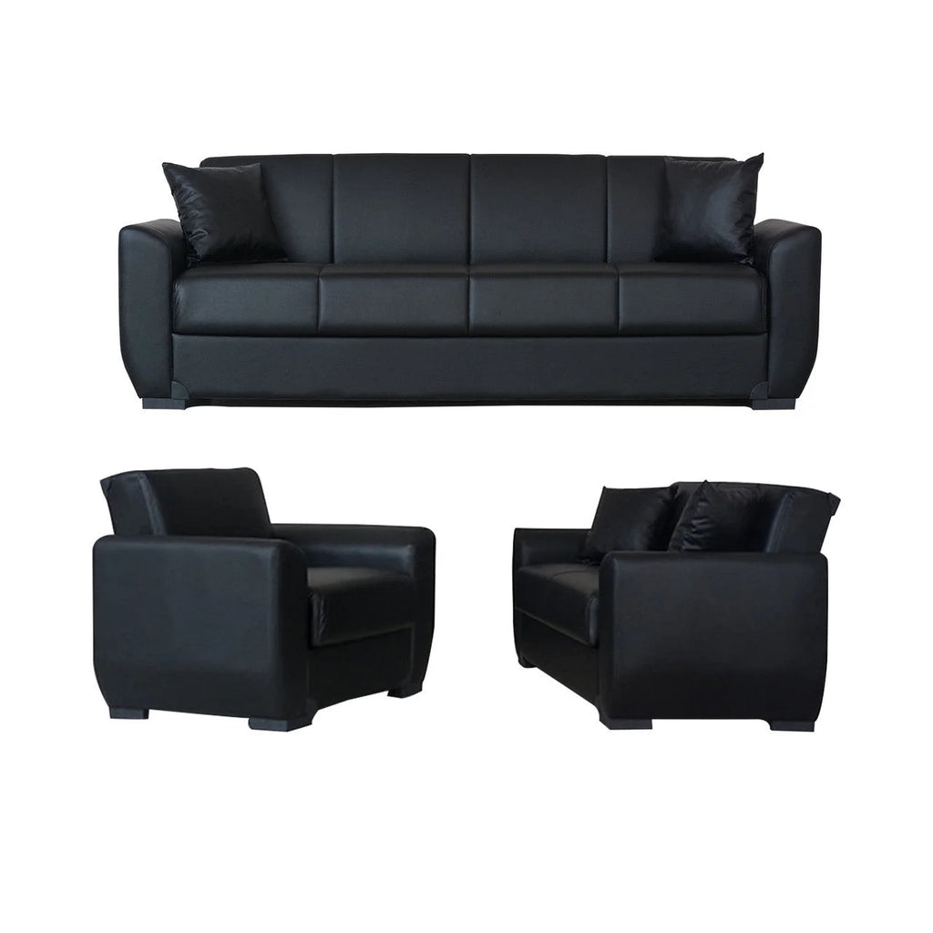 Black PU Leather Sofa Bed K205264