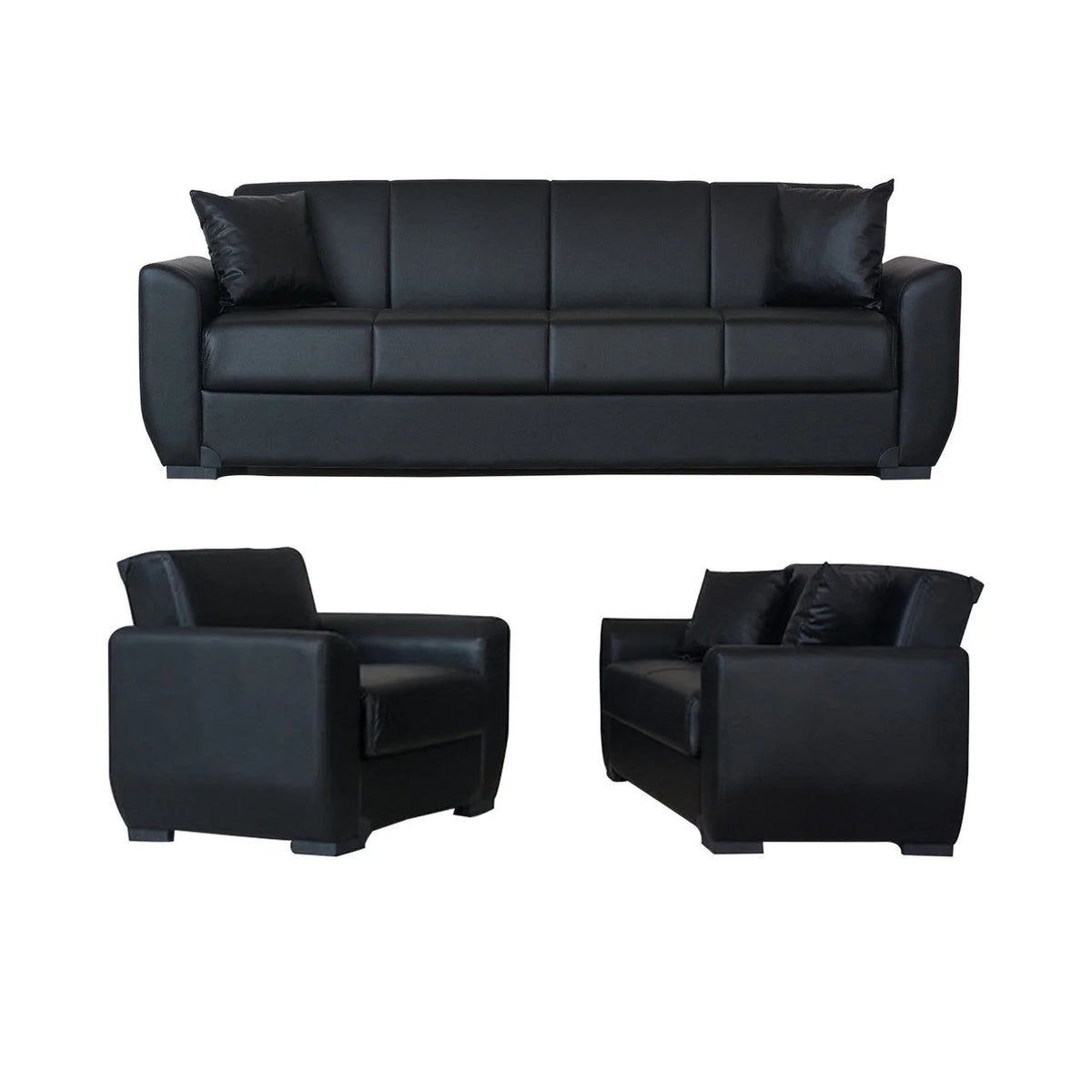 Black PU Leather Sofa Bed K205264