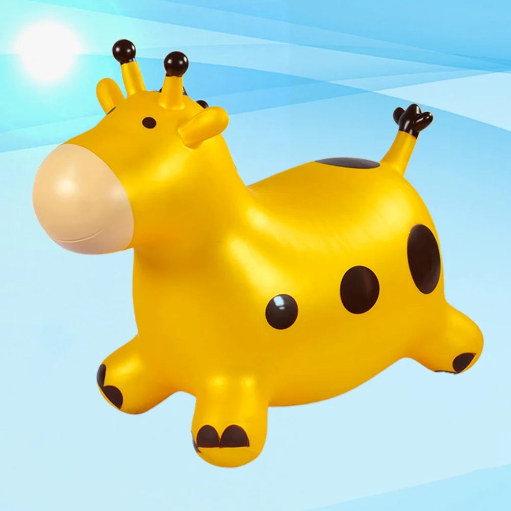 Inflatable Bouncing Horse Toy with Air Pump (Yellow) S3569