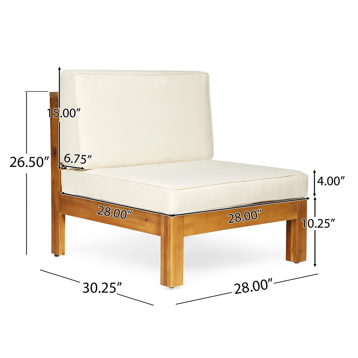 9 Piece Acacia Wood U-Shaped Sectional Sofa Set with Coffee Table and Cushions Q53794