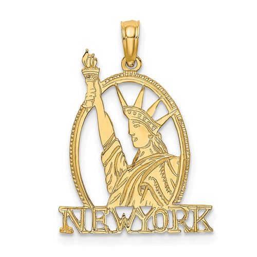 14K Yellow Gold Pendant Charm With 10K Rope Chain Necklace U30834