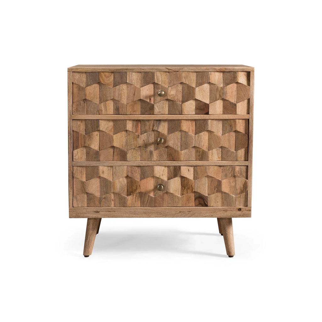 Handmade Mango Wood 3 Drawer Chest U214732